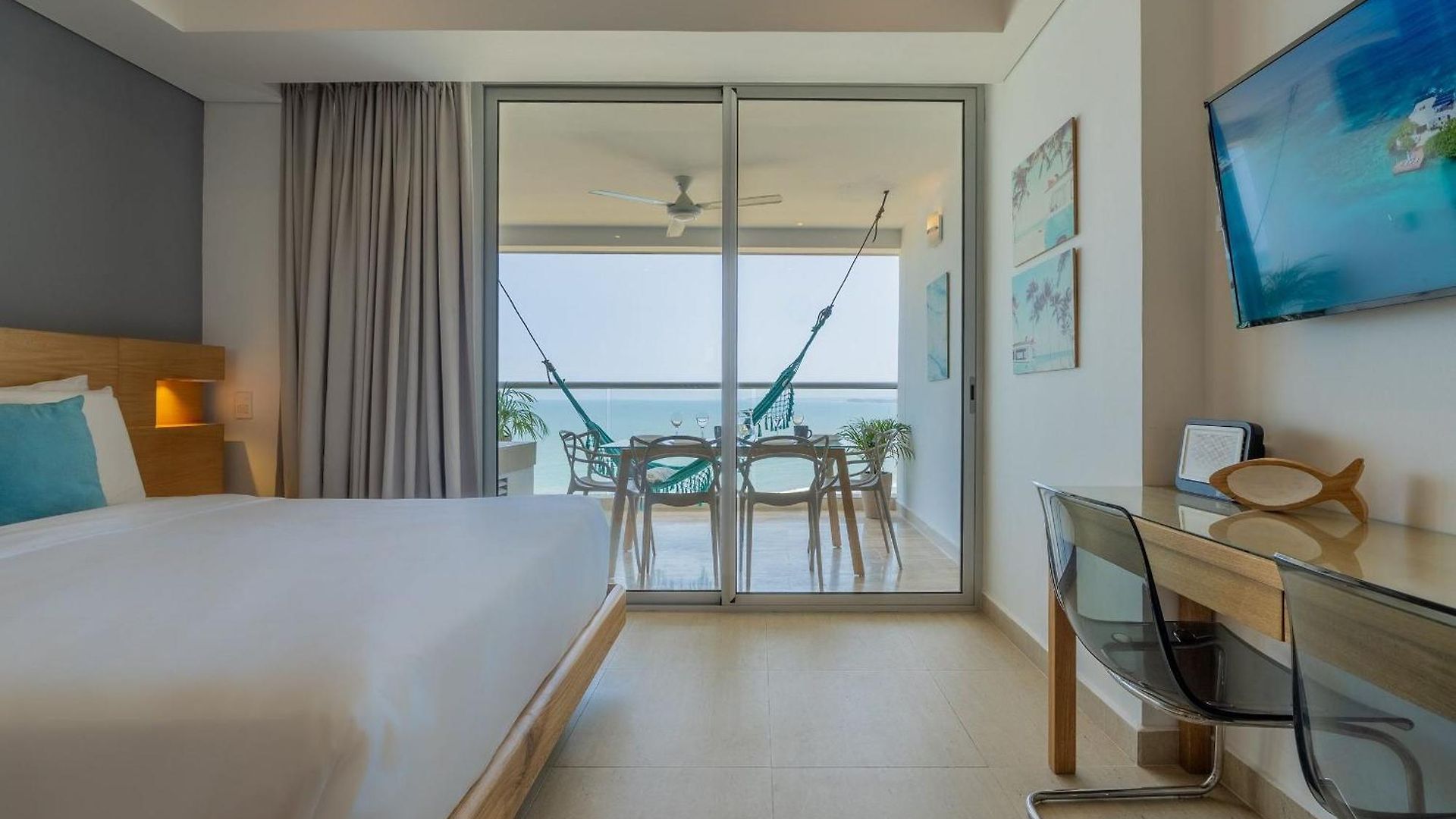 Vista Al Mar Con Hamaca Y 2 Camas Queen P 12 Apartamento Cartagena